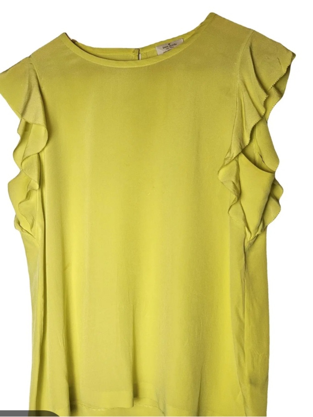 kate spade Lemon Ruffle Sleeve Silk Top size 8 blouse